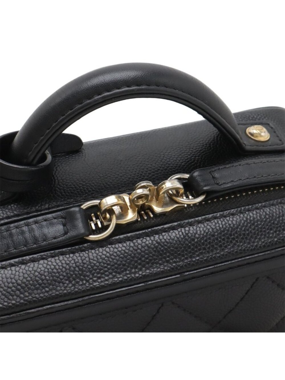 Chanel CC Filigree Small Vanity 2-Way Chain Shoulder Bag Caviar Leather Black - Picture 4 of 9